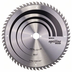 Lama per sega circolare Bosch Optiline Wood 315x30x3,2 60D