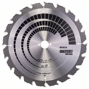Lama per sega circolare Bosch Construct Wood 315x30x3,2 20D