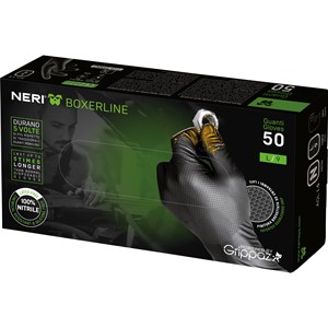 50 guanti monouso  Meccanica in nitrile Nero Grease Monkey